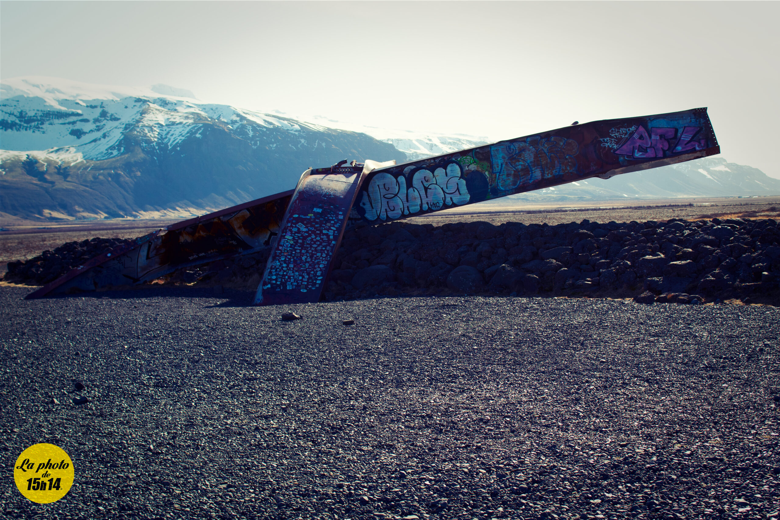 Pont détruit par l&rsquo;irruption du volcan Eyjafjallajökull